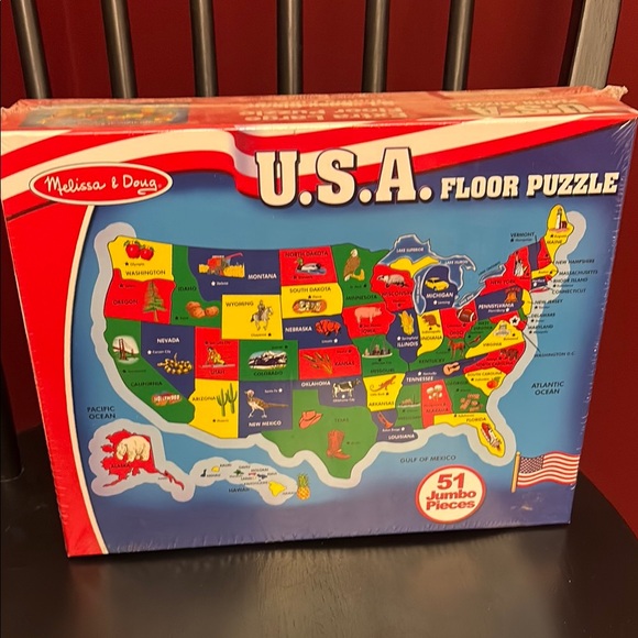 Melissa & Doug Toys Melissa Doug Usa Floor Puzzle Colorful
